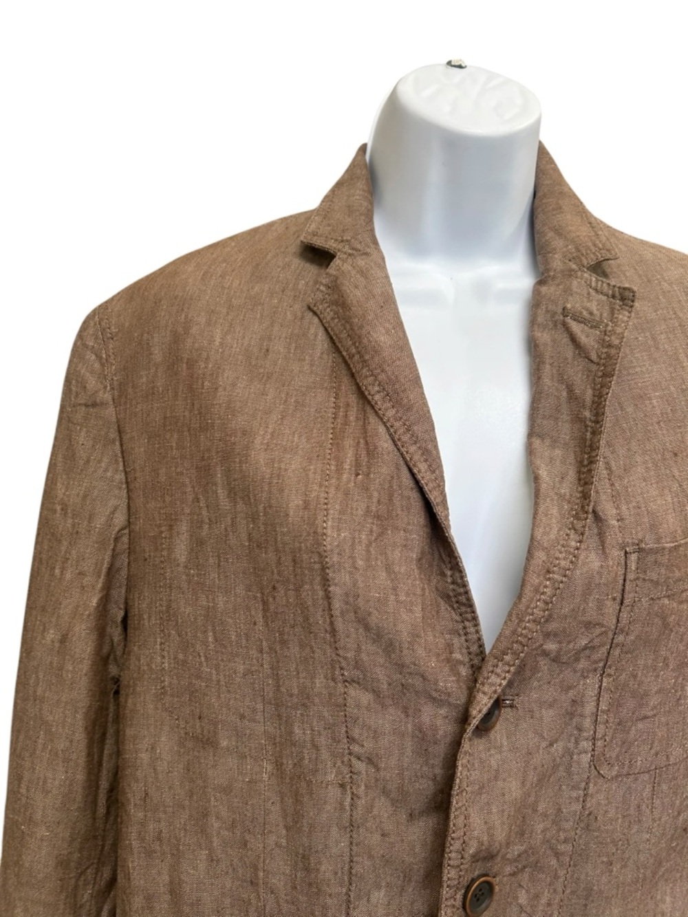 Banana Republic Linen Modern Fit Lined Jacket Brown Women’s Size M - Picture 3 of 7